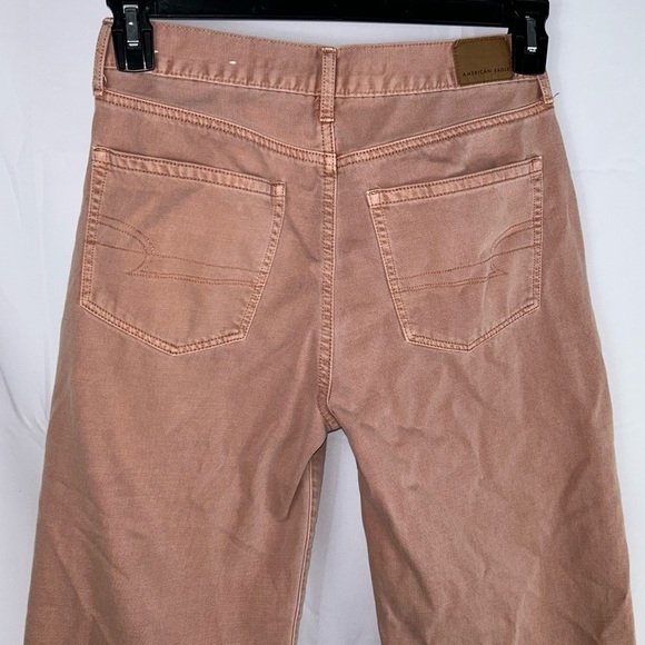 American Eagle Jeans Wide Leg Cropped Raw Hem Hidden Button Fly High Rise Denim - Picture 11 of 16